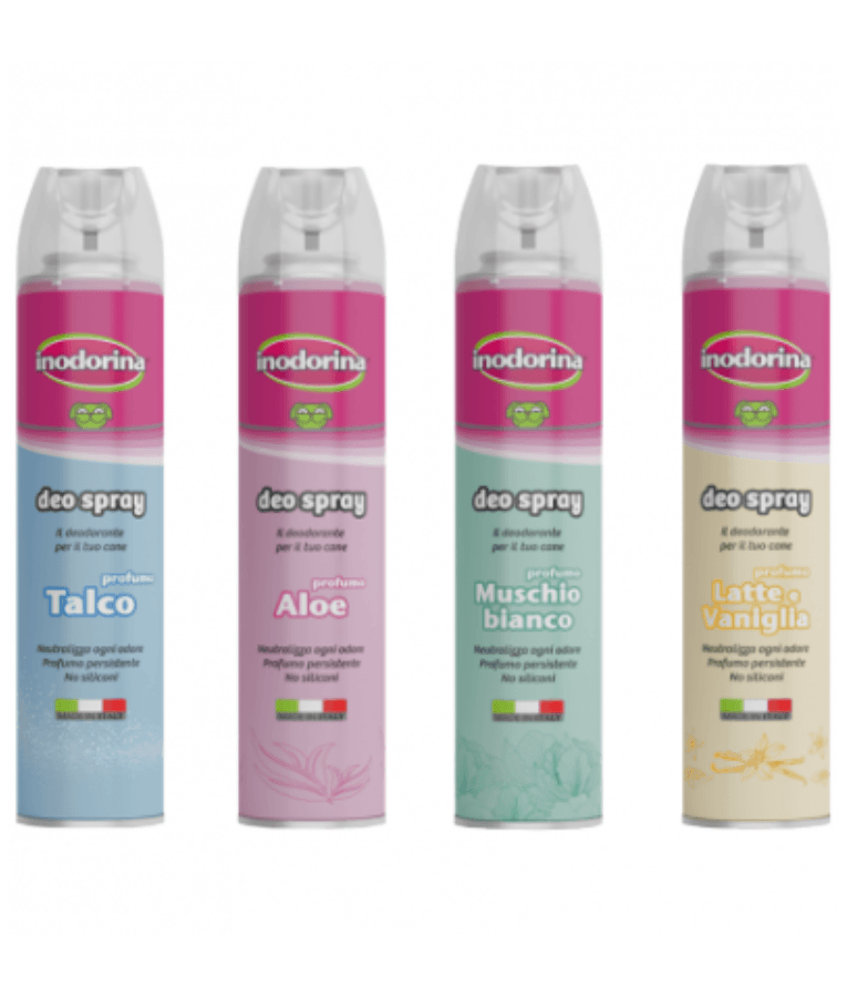 Inodorina - Deo Spray, Deodorant for Dogs, with Refreshing and Sanitizing Action, Neutralizes Bad Odors and Protects the Fur,  Muschio Bianco Fragrance - 300ml