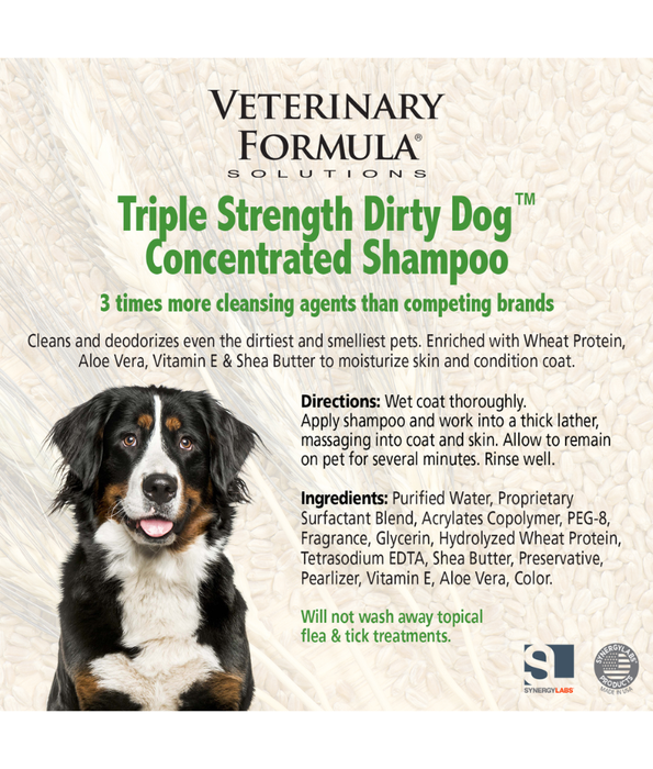 Synergy Labs - Veterinary Formula Solutions, Triple Strength Dirty Dog Concentrated Shampoo - 503ml