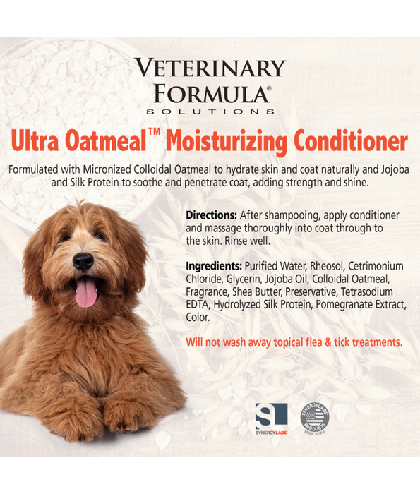 Synergy Labs - Veterinary Formula Solutions, Ultra Oatmeal Moisturizing Conditioner For Cats & Dogs- 503ml