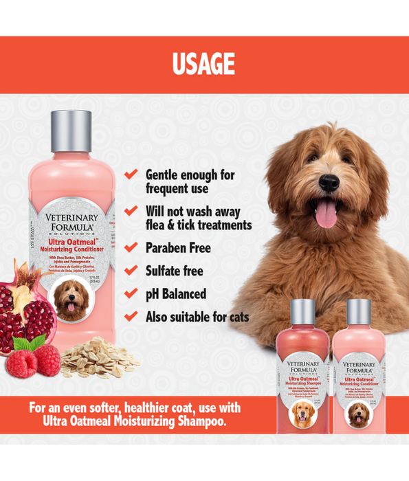 Synergy Labs - Veterinary Formula Solutions, Ultra Oatmeal Moisturizing Conditioner For Cats & Dogs- 503ml