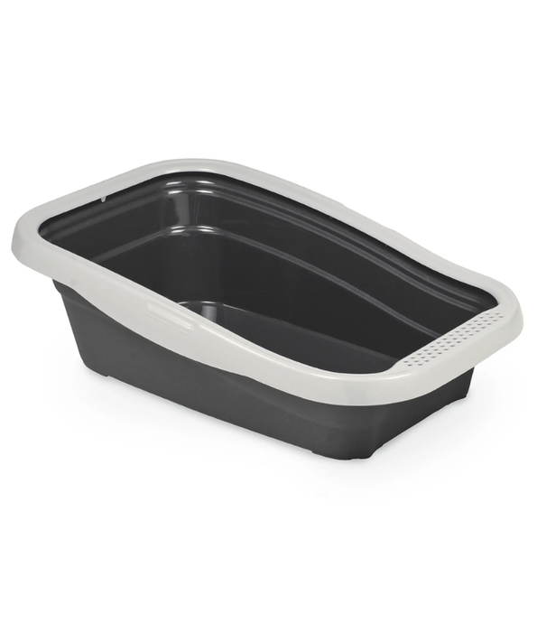 MPS Italia - Nella Cat Litter Box – Open Tray with Anti-Splash Rim, Easy-Clean Design – 56 × 37 × 18 cm