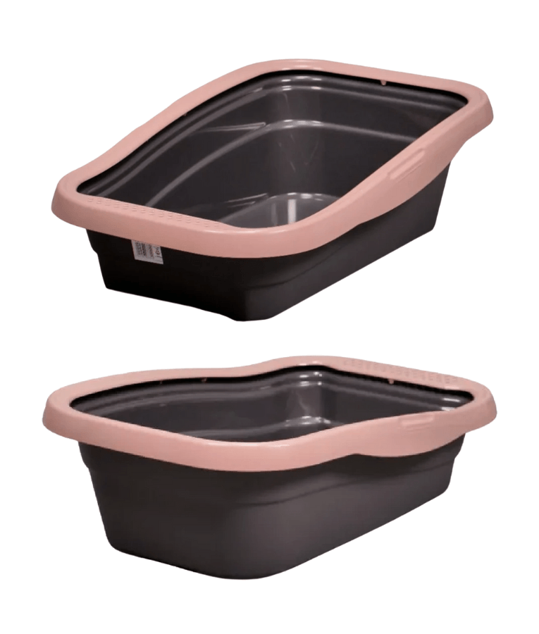 MPS Italia - Nella Cat Litter Box – Open Tray with Anti-Splash Rim, Easy-Clean Design – 56 × 37 × 18 cm (Color Selected Randomly)