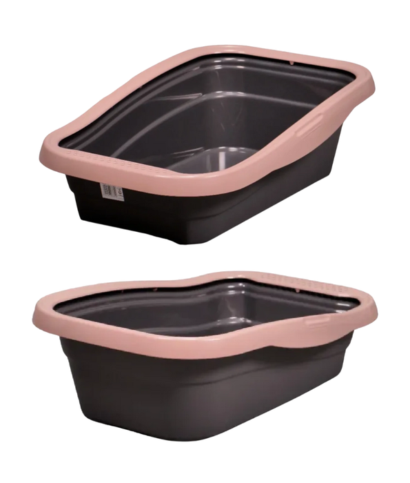 MPS Italia - Nella Cat Litter Box – Open Tray with Anti-Splash Rim, Easy-Clean Design – 56 × 37 × 18 cm
