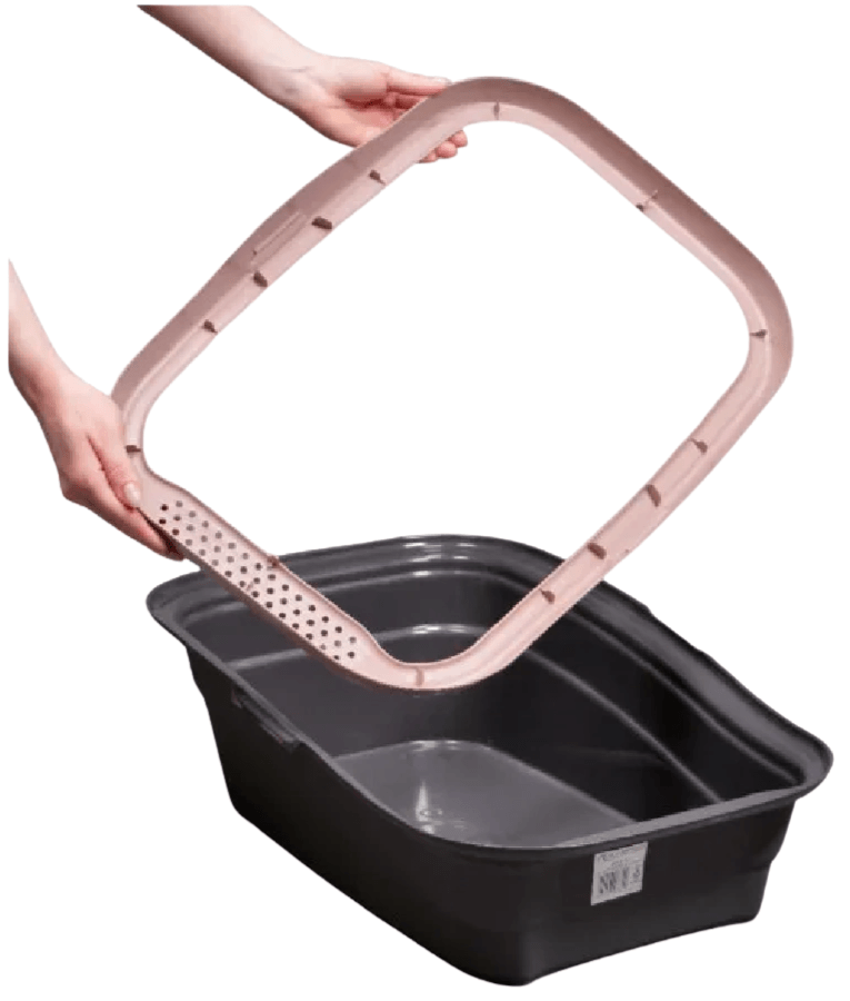 MPS Italia - Nella Cat Litter Box – Open Tray with Anti-Splash Rim, Easy-Clean Design – 56 × 37 × 18 cm (Color Selected Randomly)