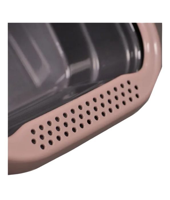 MPS Italia - Nella Cat Litter Box – Open Tray with Anti-Splash Rim, Easy-Clean Design – 56 × 37 × 18 cm