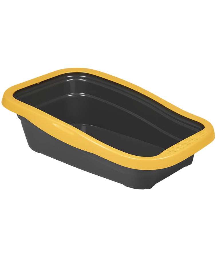 MPS Italia - Nella Cat Litter Box – Open Tray with Anti-Splash Rim, Easy-Clean Design – 56 × 37 × 18 cm (Color Selected Randomly)