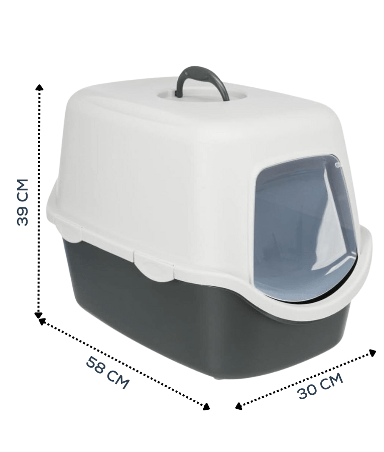 Trixie Vico Cat Litter Tray, With Hood White & Grey 58 x 30 x 39 cm