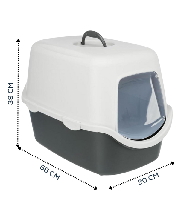 Trixie Vico Cat Litter Tray, With Hood White & Grey 58 x 30 x 39 cm