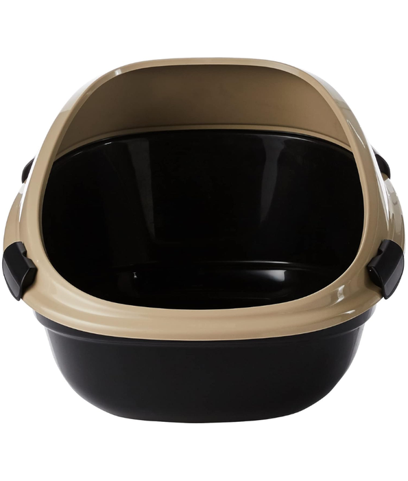 MP Bergamo – Pin Up Maxi Mocaccino Open Litter Box – Beige & Black - 66×49×36 cm