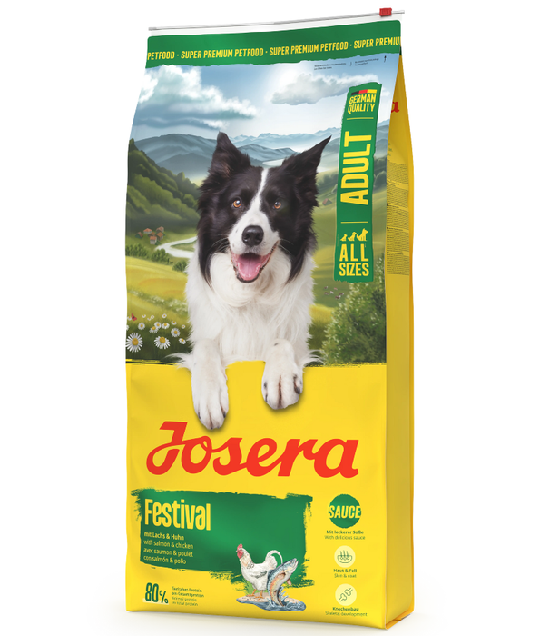 Josera - Festival Dry Dog Food – Gluten-Free Salmon & Chicken, Skin & Coat Support – 12.5 kg