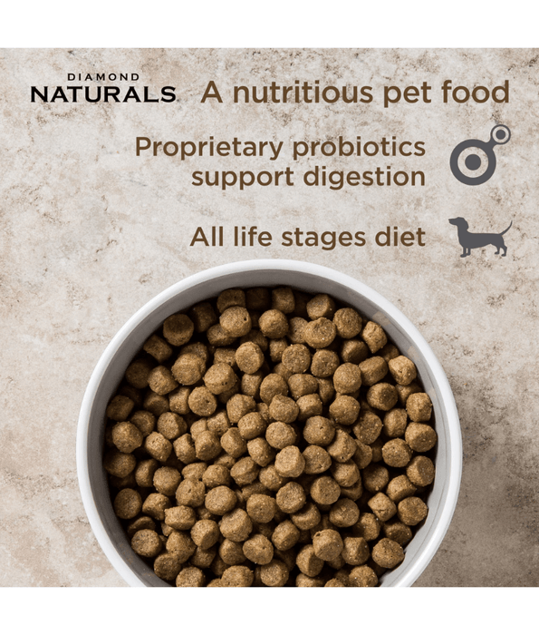 Diamond Naturals - Medium and Large Breed, All Life Stages Dry Dog Food, With Chicken &  Rice - 15kg