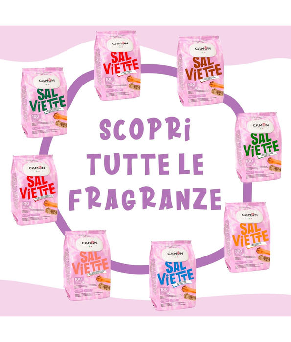 Camon - Salviette Cleansing Pet Wipes Talco – Alcohol & Paraben Free - 40 Sheets -100 Sheets