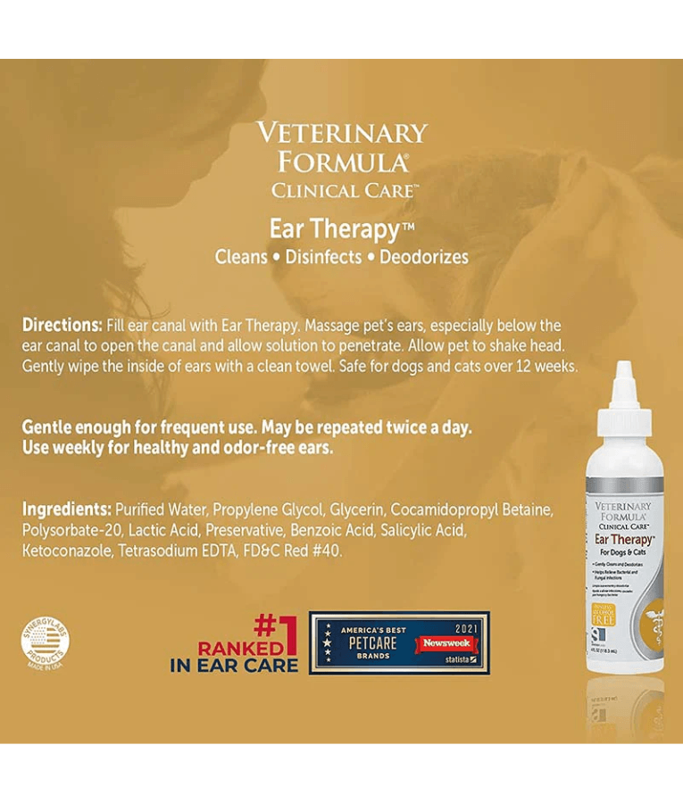 Synergy Labs - Veterinary Formula, Clinical Care Ear Therapy For Dogs & Cats - 946ml