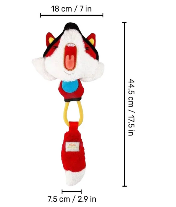 GiGwi Fox Cotton Rope Dog Toy With  Squeaker & Crinkle Paper  Inside