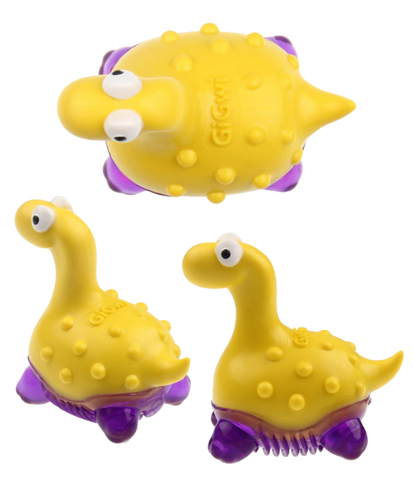 Gigwi - Suppa Puppa Dog Toy Squeaky Rubber Toy Dinosaur