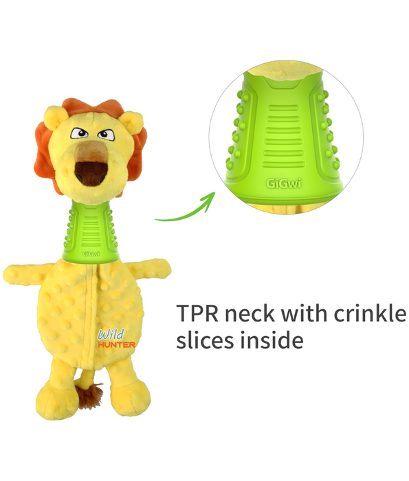 Gigwi - Wild Hunter Lion Plush Dog Toy