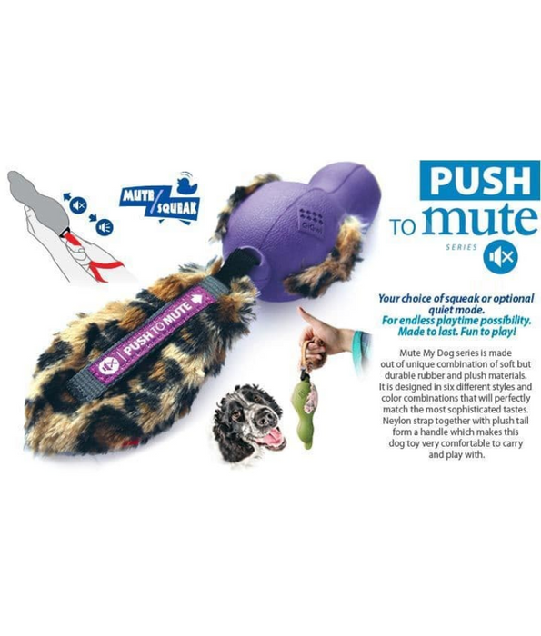 GiGwi - Duck with Plush Tail Green Push To Mute Dog Toy