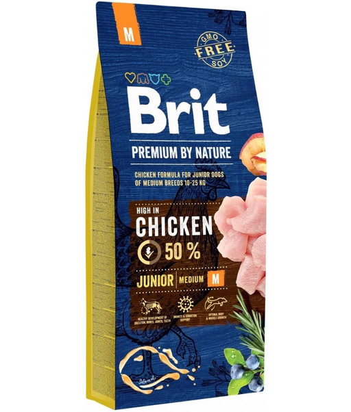 Brit Premium - Medium Breed Junior With Chicken 3Kg -15kg Brit Premium