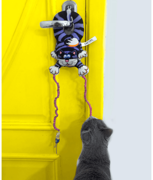 FAT CAT Mouse Bouncer Doorknob Hanger Cat Toy Fat Cat