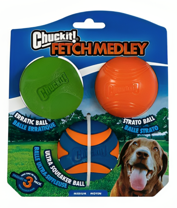 Chuckit! Fetch Ball Medley Triple Pack Medium Chuckit!