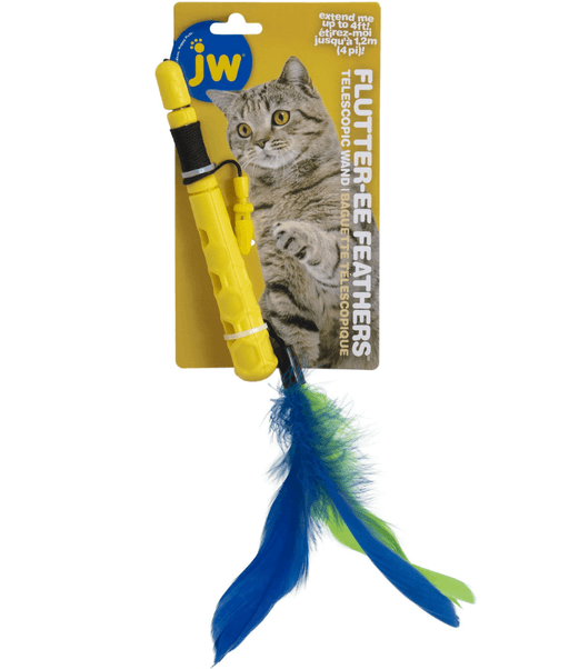 JW Flutter-ee Feathers Telescopic Cat Wand JW