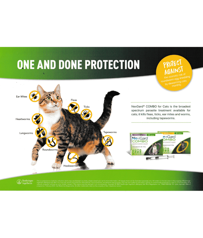 Nexgard Combo Spot On For Cats 2.5-7.5 kg (Sold per Pipette)