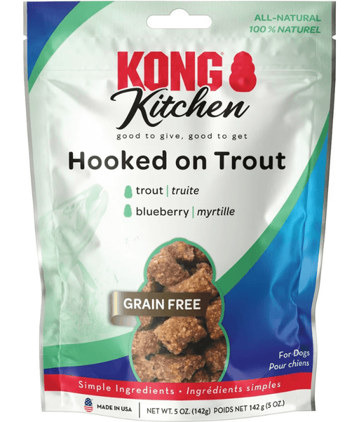 Kong Kitchen Hooked On Trout Grain-Free Cod Chewy Dog Treats Kong