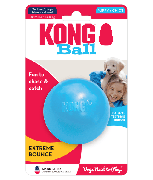 Kong - Puppy Ball With Hole Blue Medium/Large Kong