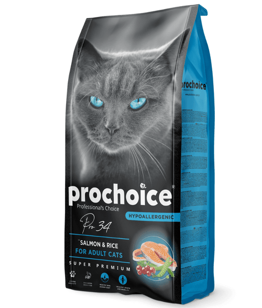 Prochoice - Pro 34 Salmon & Rice Hypoallergenic For Adult Cats 2kg-15kg