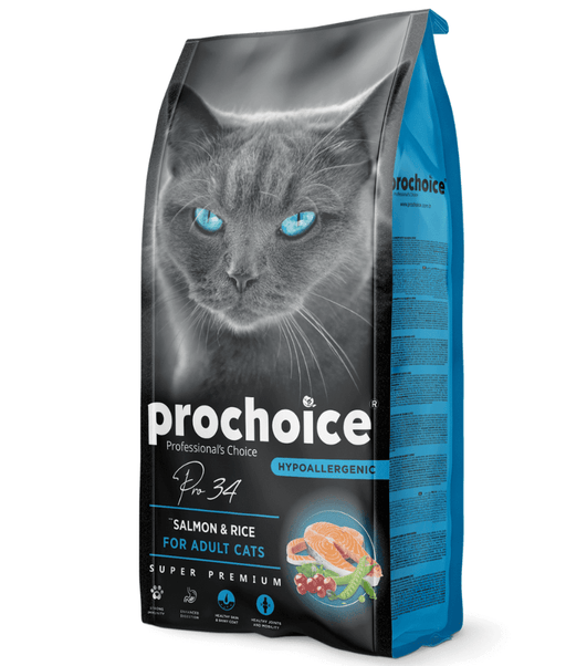 Prochoice - Pro 34 Salmon & Rice Hypoallergenic For Adult Cats 2kg Prochoice