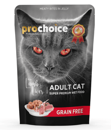 Prochoice Prochoice - Adult Cat Bites With Lamb & Liver In Jelly 85g