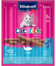 Vitakraft - CatStick, 3 Classic Soft Sticks With Salmon - 18g