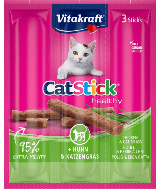 Vitakraft - Cat Stick Healthy With Chicken & Cat Grass 18g Vitakraft