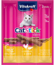 Vitakraft - CatStick, 3 Classic Soft Sticks With Chicken and Liver - 18g