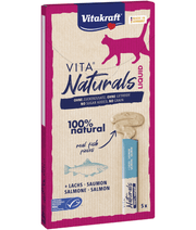Vitakraft - Vita Naturals, Lickable Liquid Treat Tubes With Salmon - 5 Tubes x 15g