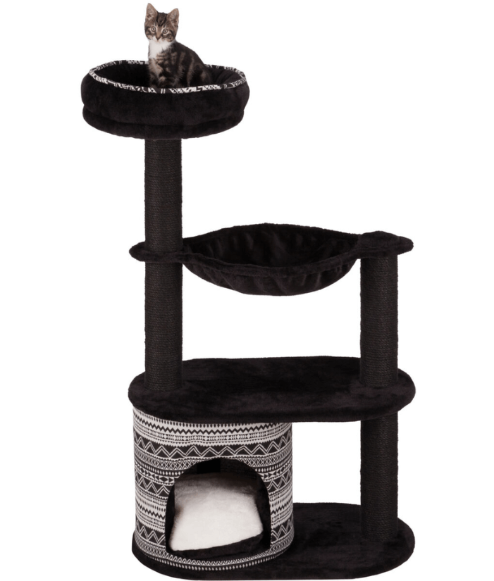 Trixie Giada Cat Tree Scratching Post Black & white 65Lx38Wx112H cm