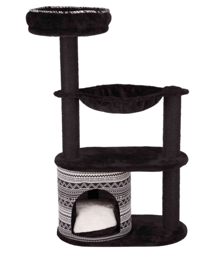 Trixie Giada Cat Tree Scratching Post Black & white 65Lx38Wx112H cm