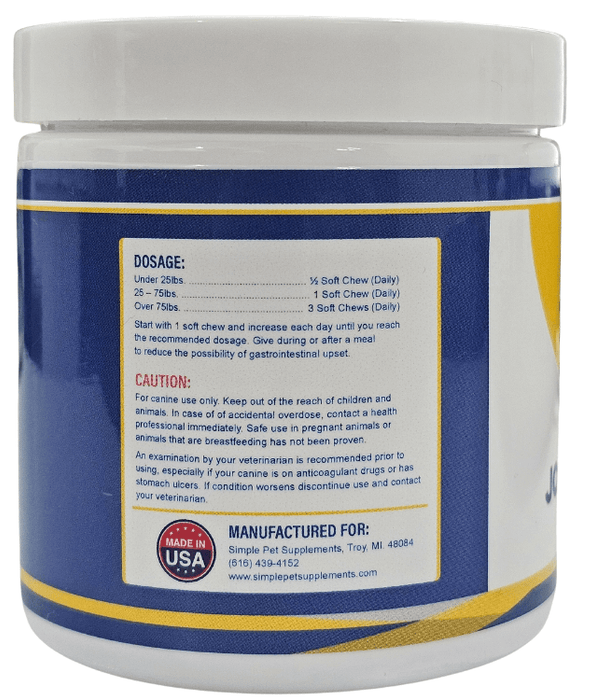 Simple Pet Supplement Simple Pet Supplements Complete Joint Support For Dogs 30 Pieces