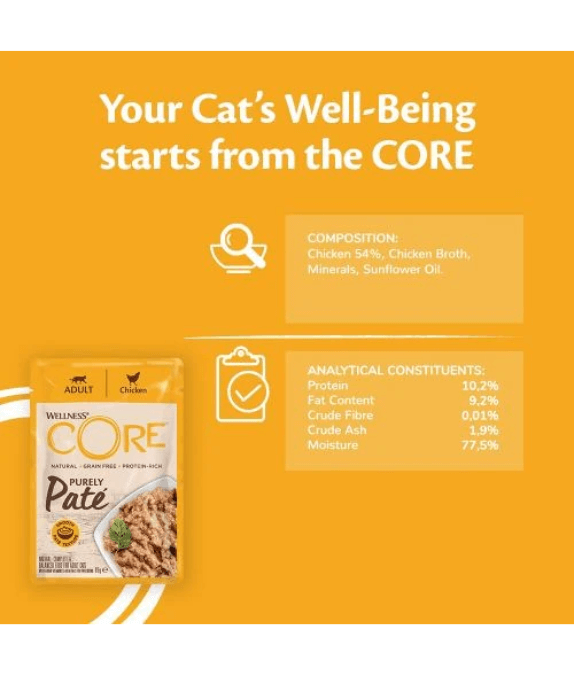 Wellness CORE Cat Purely Pate Chicken Wet Food 85g