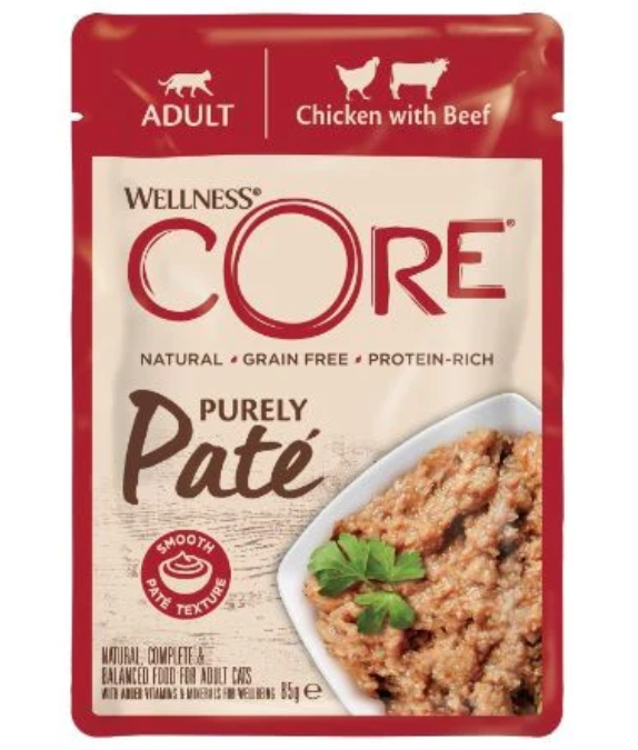 Wellness CORE Cat Purely Pate Chicken With Beef Wet Food 85g Wellness
