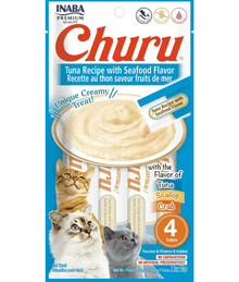 Inaba Churu Tuna Recipe with Seafood Flavor 4 Tubes