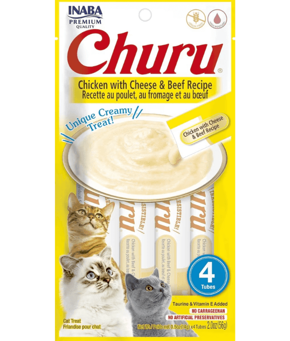 Inaba Churu Chicken with Cheese & Beef Recipe 4 Tubes