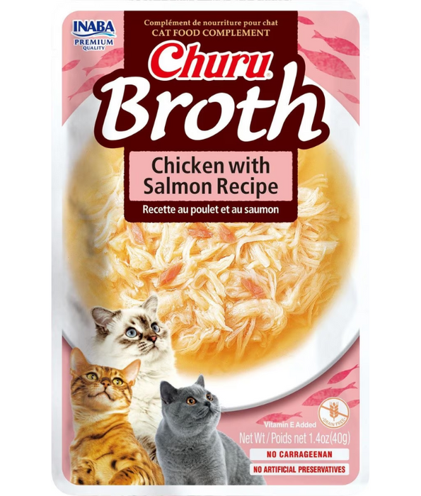 Inaba - Churu Broth Chicken with Salmon Recipe Grain-Free 40g Inaba