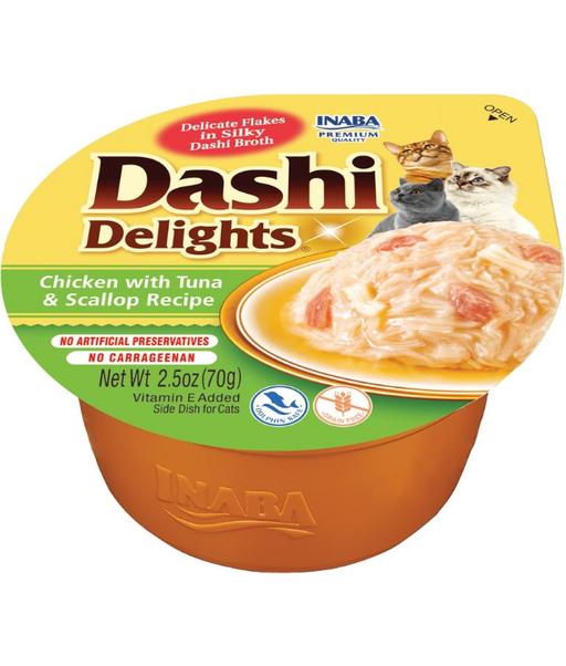 Inaba Dashi Delights Chicken with Tuna & Scallop Recipe 70g Inaba