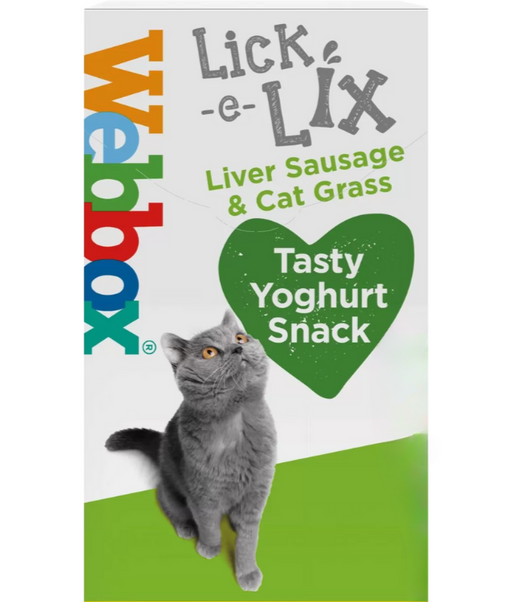 Webbox - Lick-e-Lix Liver Creamy Sausage & Cat Grass Cat Treats (5 Sachets) Webbox