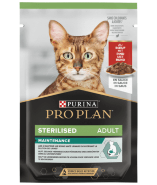 Purina Pro Plan Sterilised Wet Cat Food, Beef in Gravy, 85g