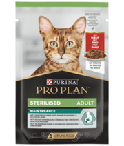 Purina Pro Plan Sterilised Wet Cat Food, Beef in Gravy, 85gx10