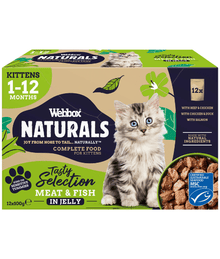 Webbox Webbox Naturals Mixed Fish & Meat Selection in Jelly Kitten 12 x 100g