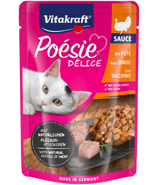 Vitakraft - Poesie Delice, Adult Wet Cat Food With Turkey in Gravy - 85g