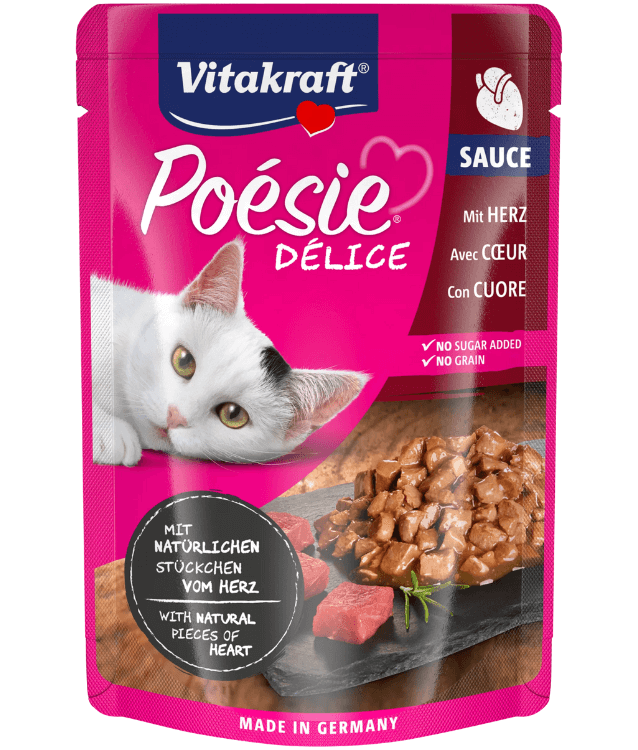 Vitakraft - Poesie Delice, Adult Wet Cat Food With Heart In Gravy - 85g